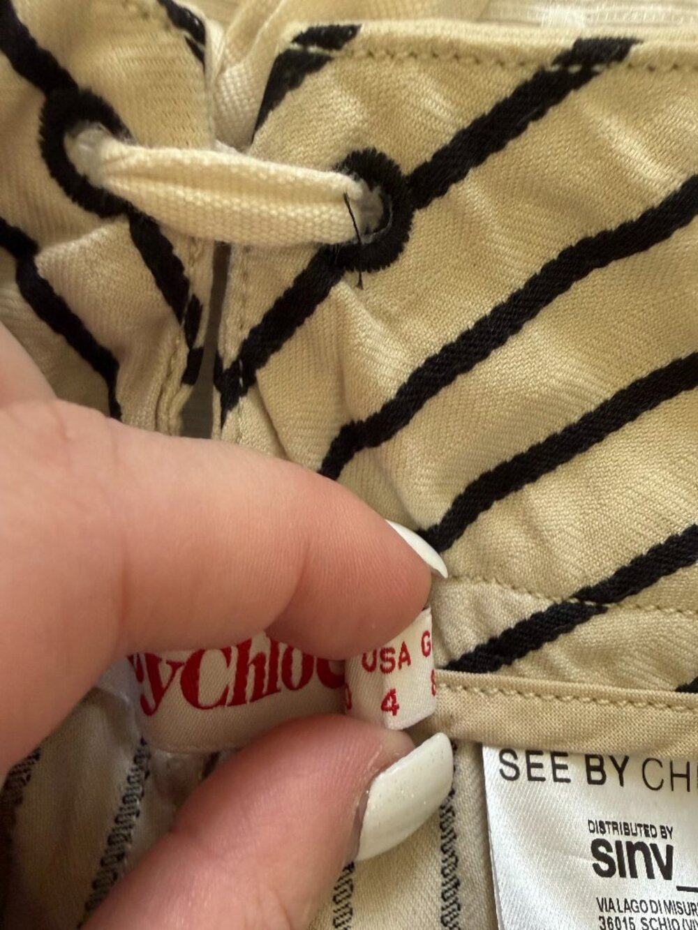 See By Chloé Striped Linen Blend Mini Skirt Size 4 - Picture 3 of 9